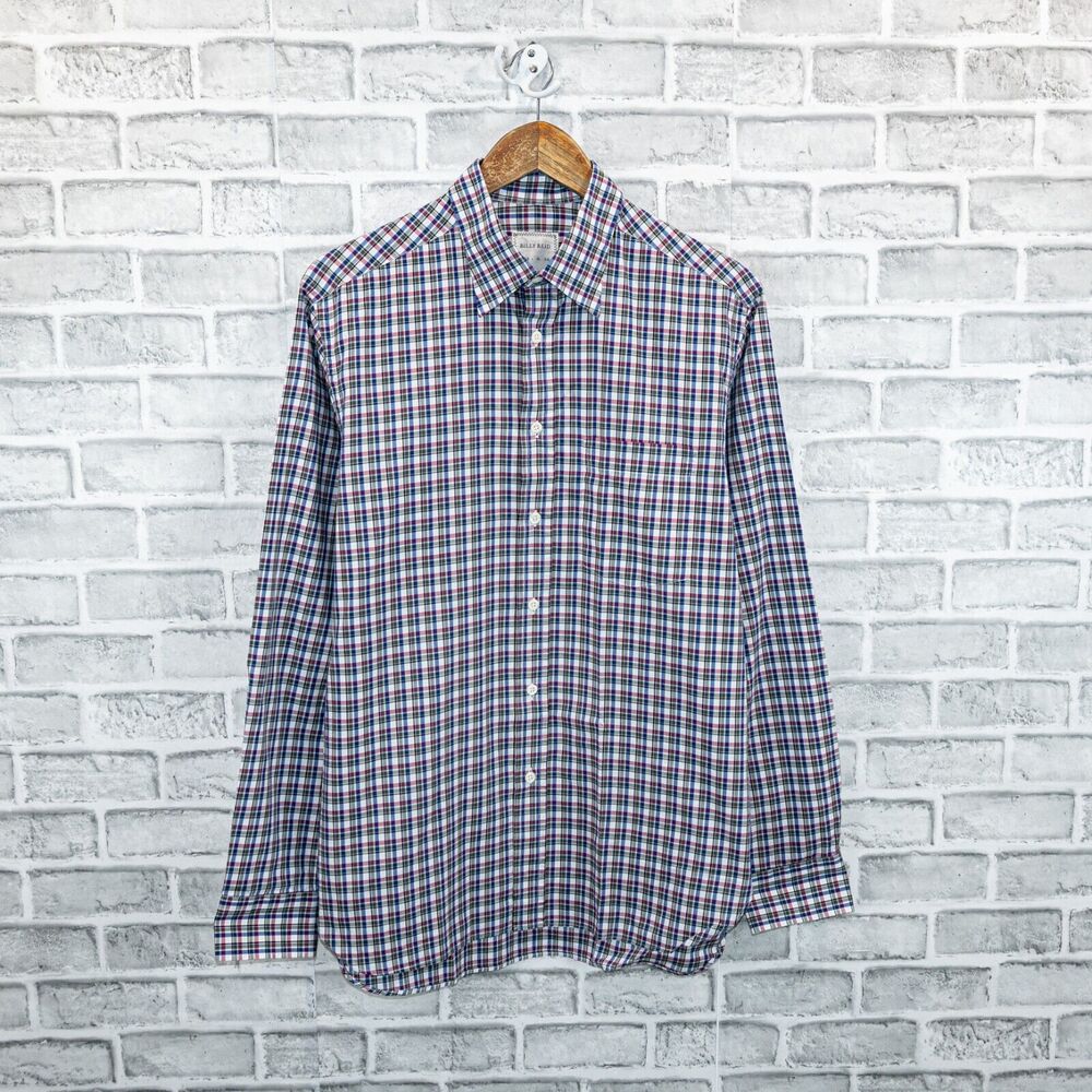 BILLY REID Men's Full Cut Button Down Shirt Multi color check plaid size Medium